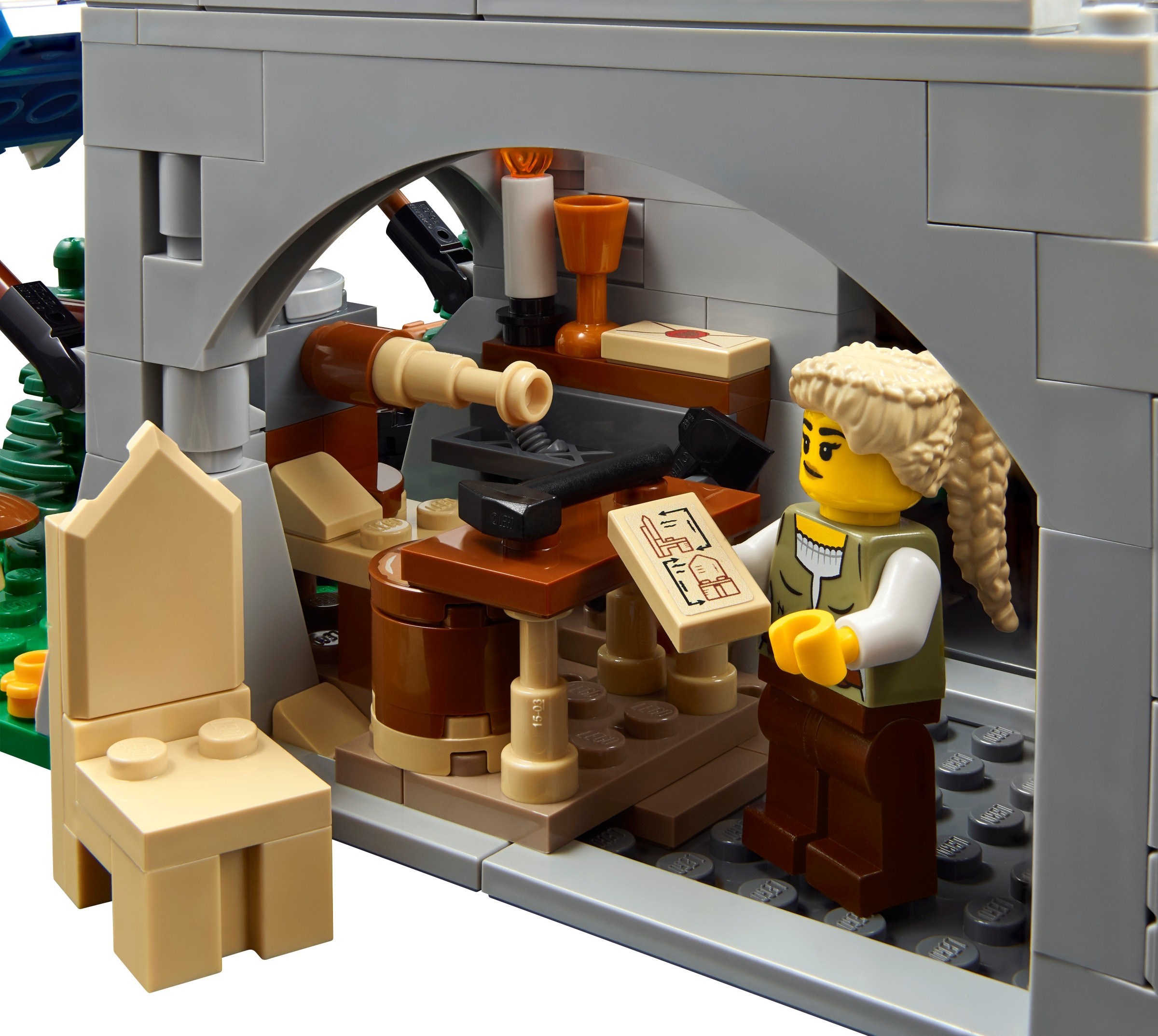 Detailed carpentry workshop interior