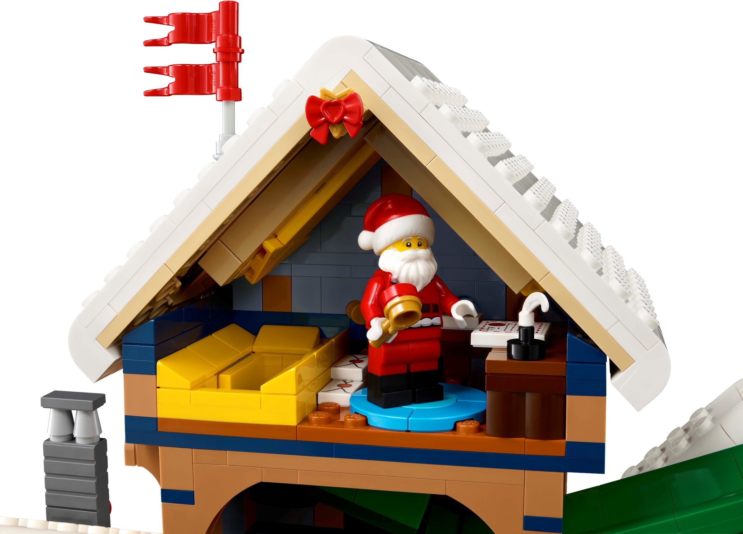 Santa's office interior with desk and fireplace