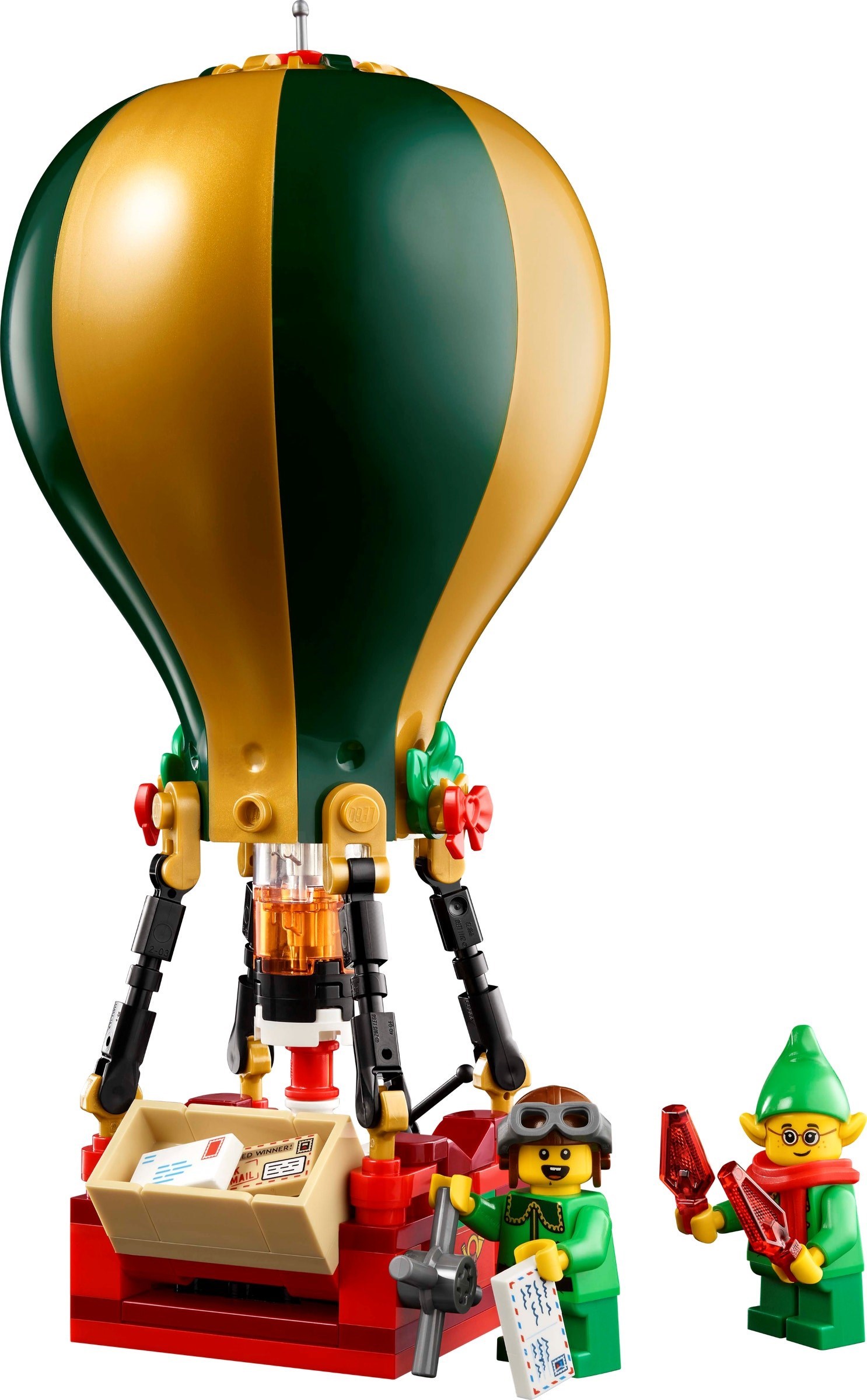 Hot air balloon with elf pilot