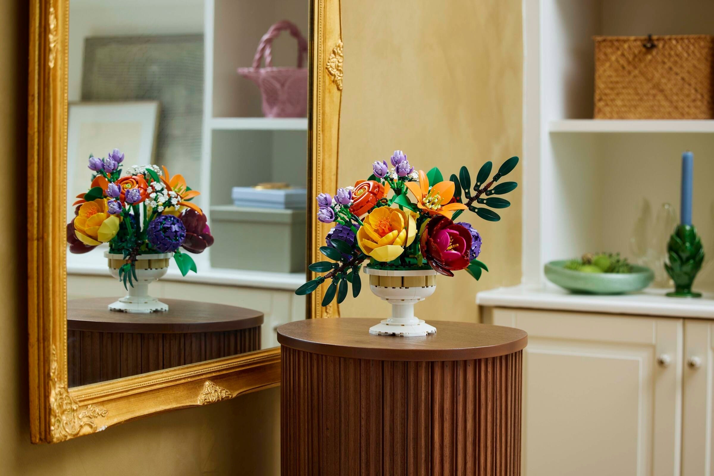 Mirror reflection showing arrangement details