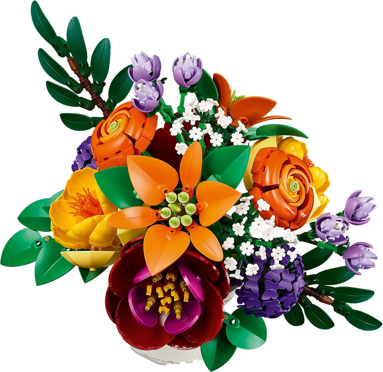 Top-down view of the completed arrangement