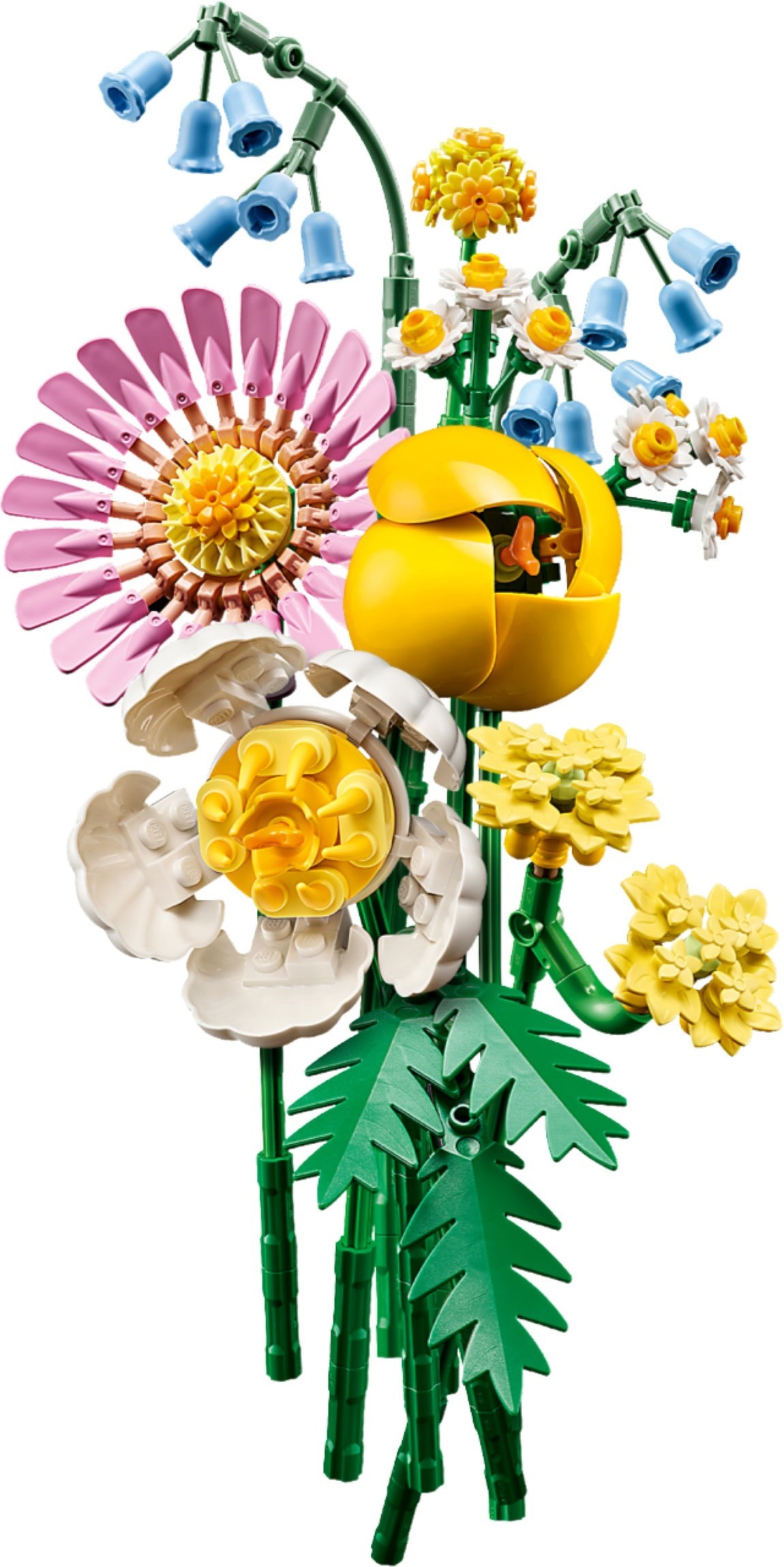Complete bouquet showing all flower varieties