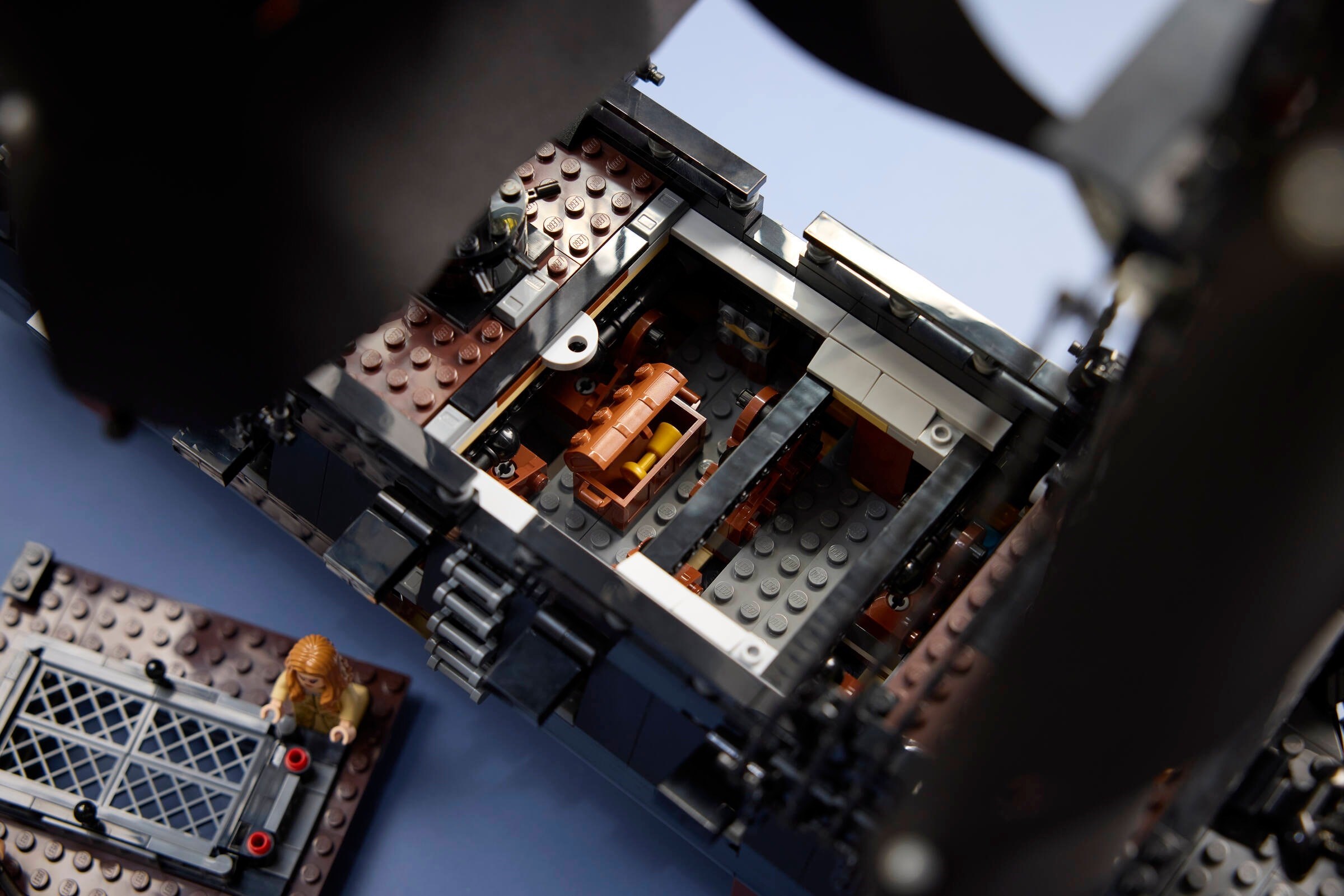 Interior construction detail showing the complex modular building techniques used in LEGO 10365 Black Pearl assembly