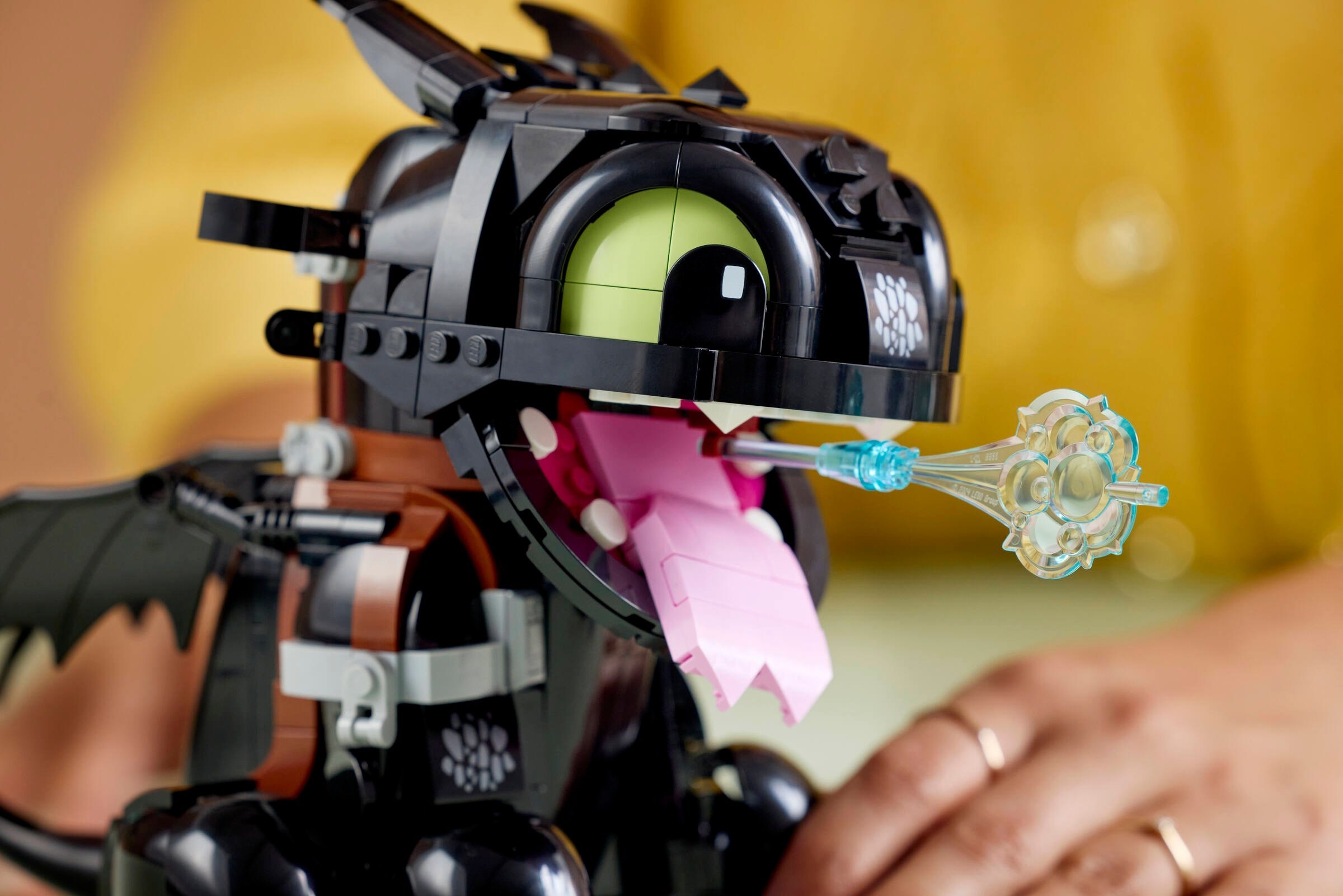 Toothless in action pose with plasma blast effect