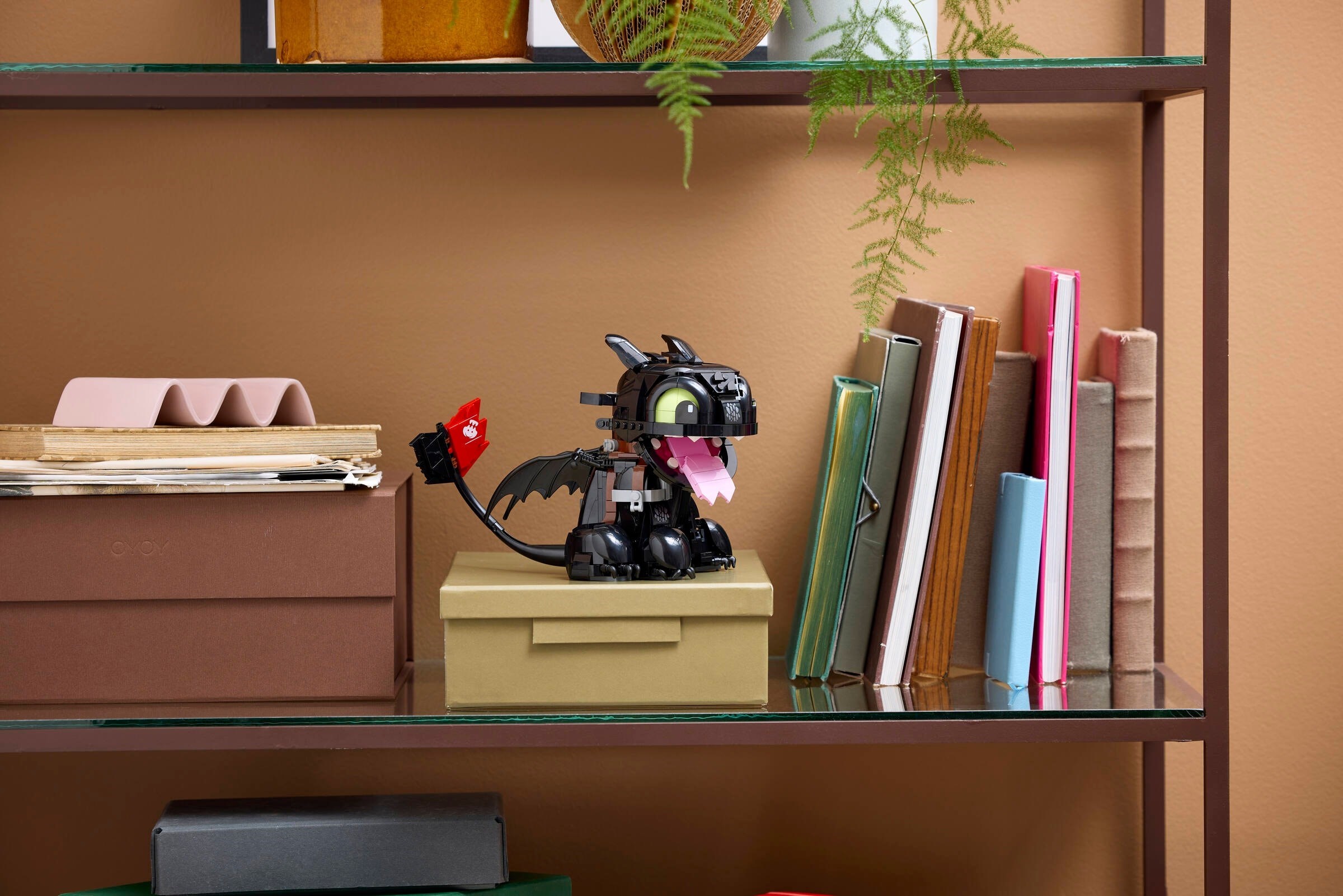 Elegant bookshelf display showing scale and presence