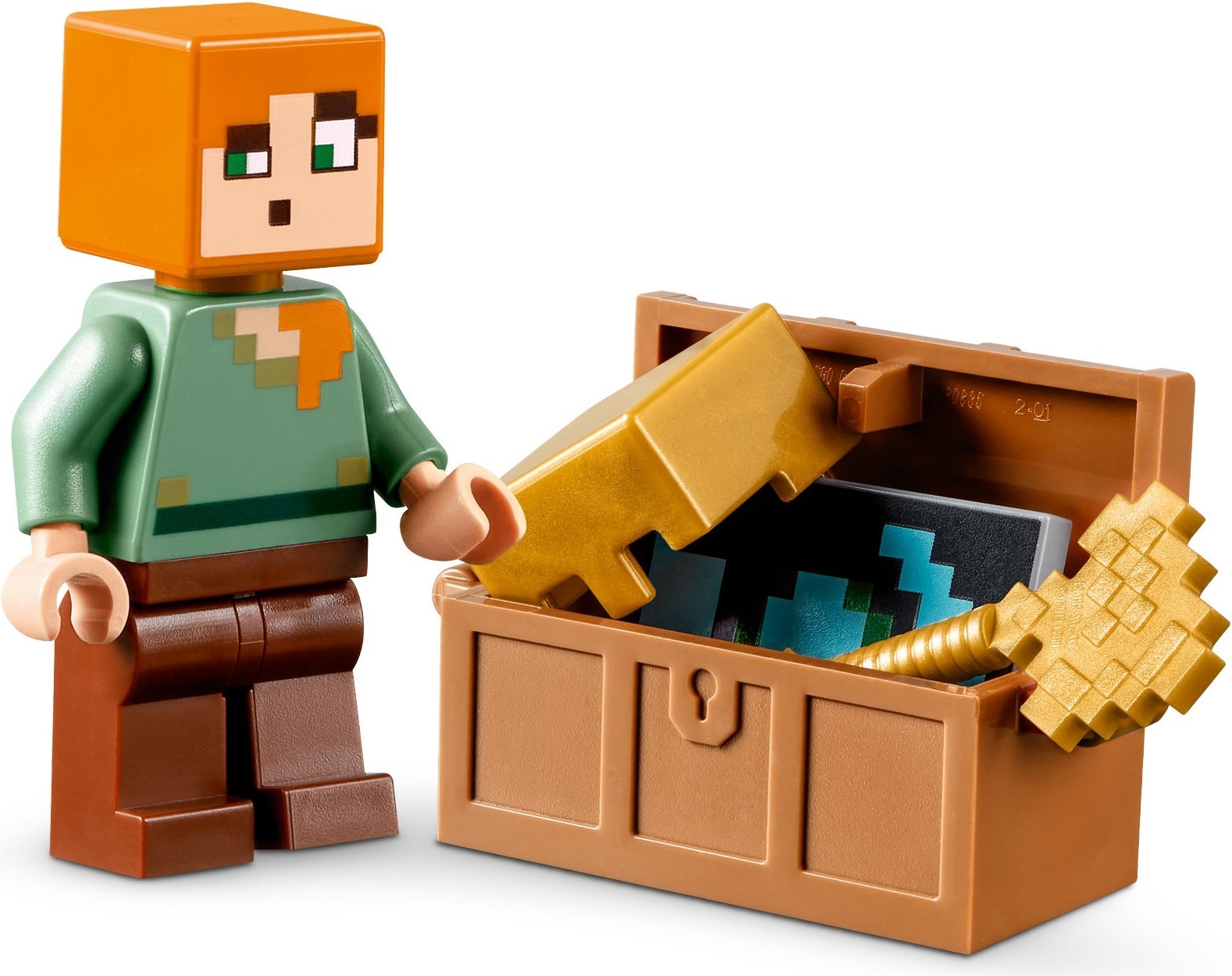 Alex and Armorsmith minifigures with accessories