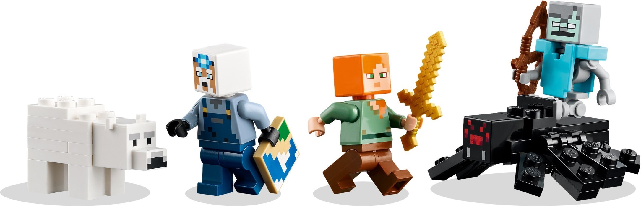 Alex, Miner, stray spider jockey, and creatures lineup