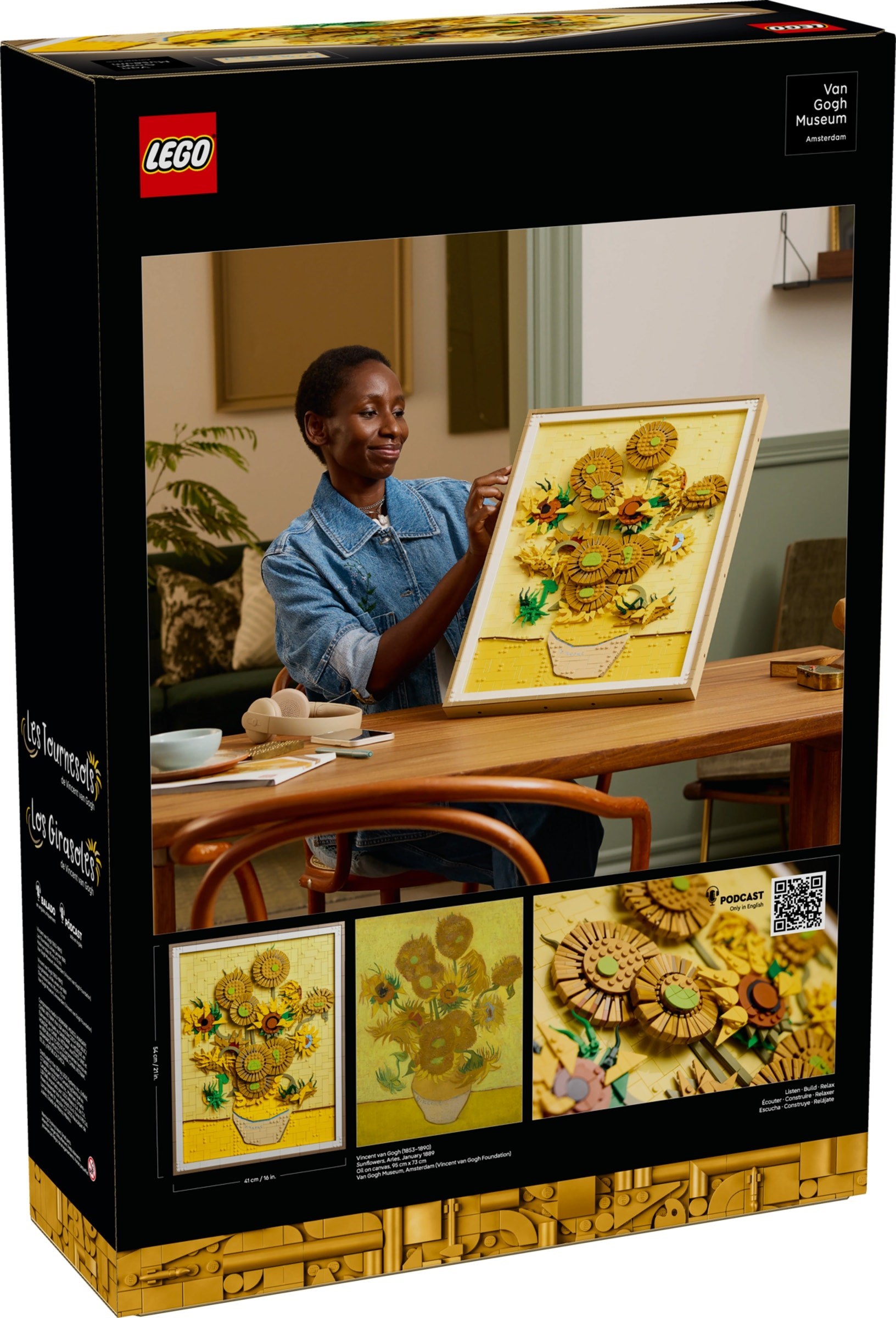 Box showing finished artwork and details