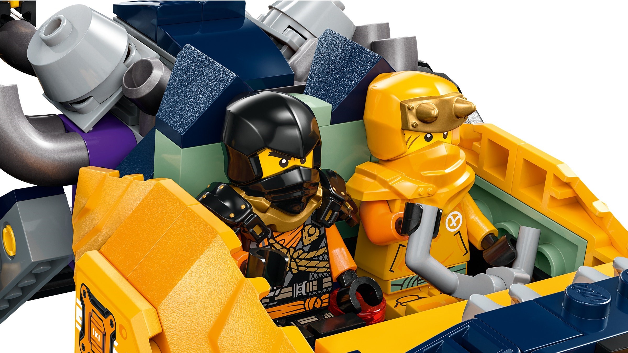 Cockpit detail with minifigures