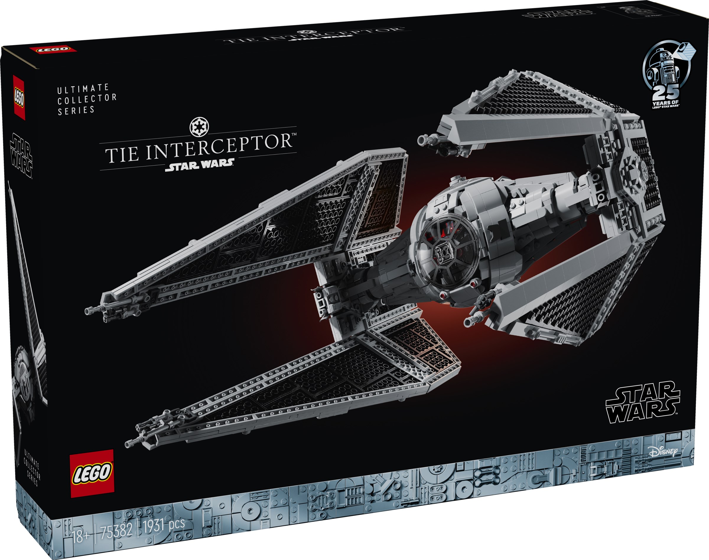 UCS TIE Interceptor box art showing complete model