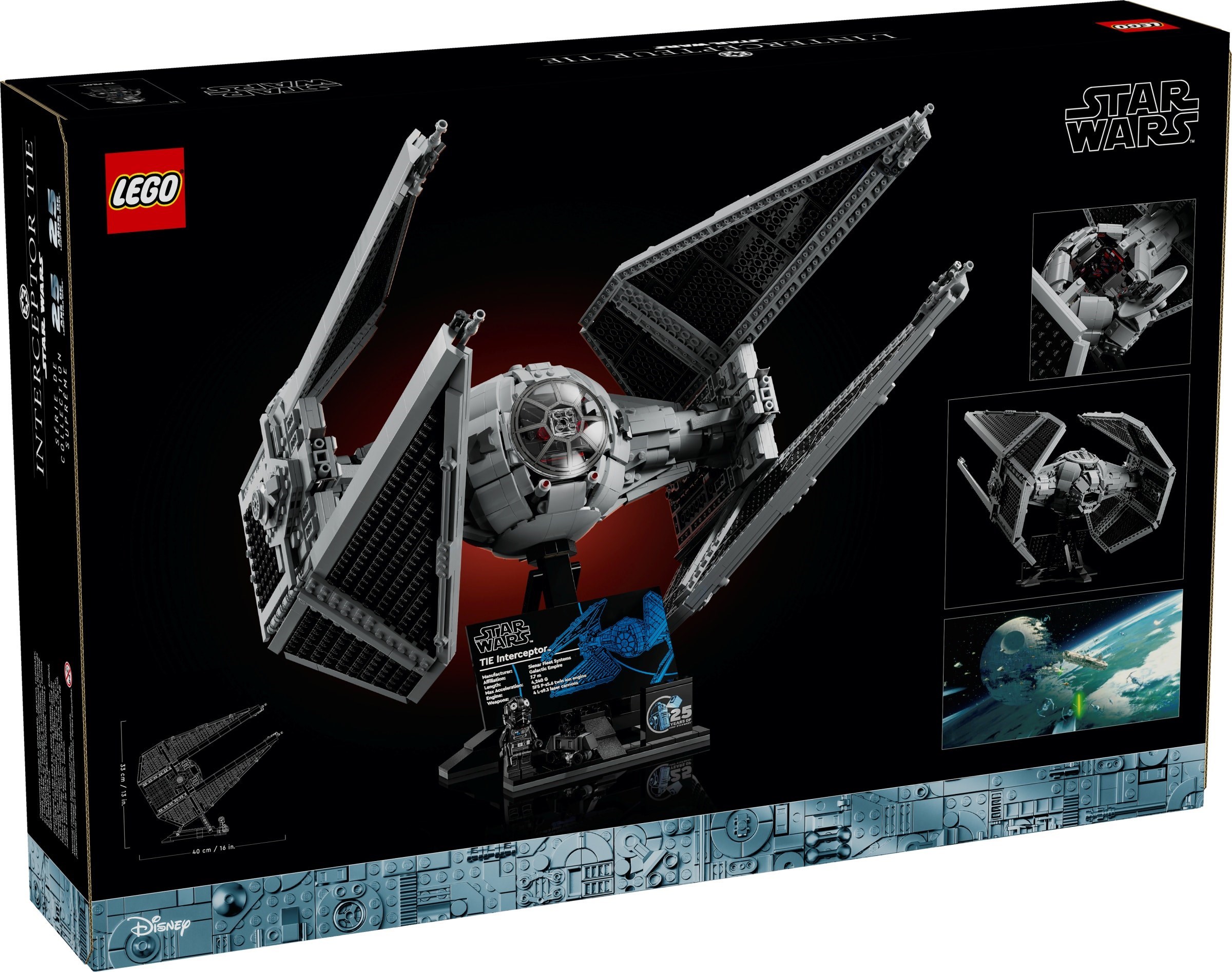 Complete TIE Interceptor UCS on display stand