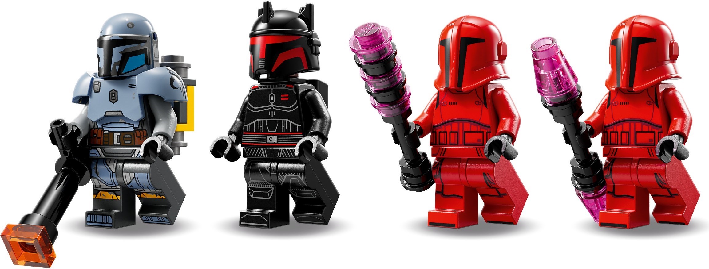 All four exclusive minifigures from set 75386