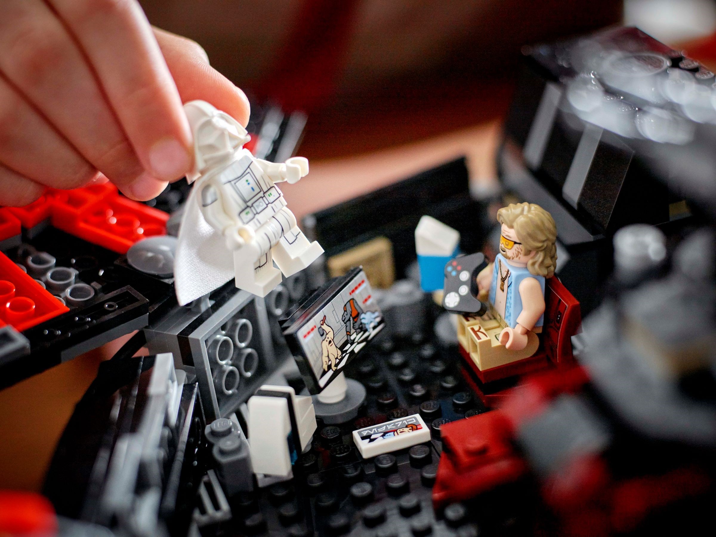 Cockpit detail with minifigures