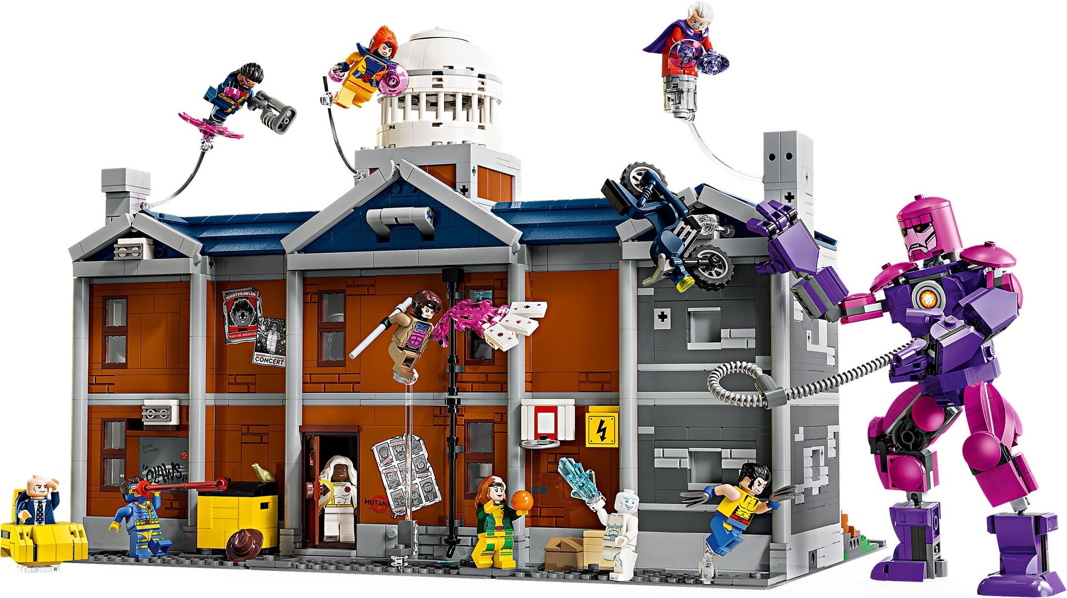 X-Mansion with Sentinel attack scene