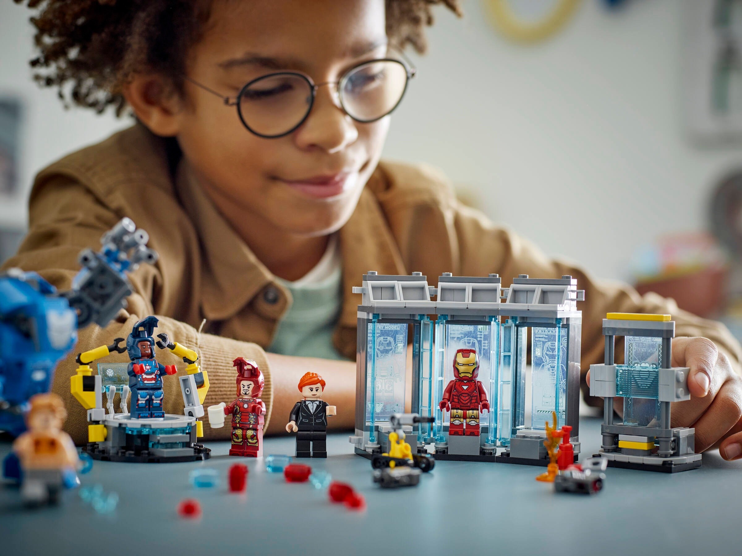 Children playing with set