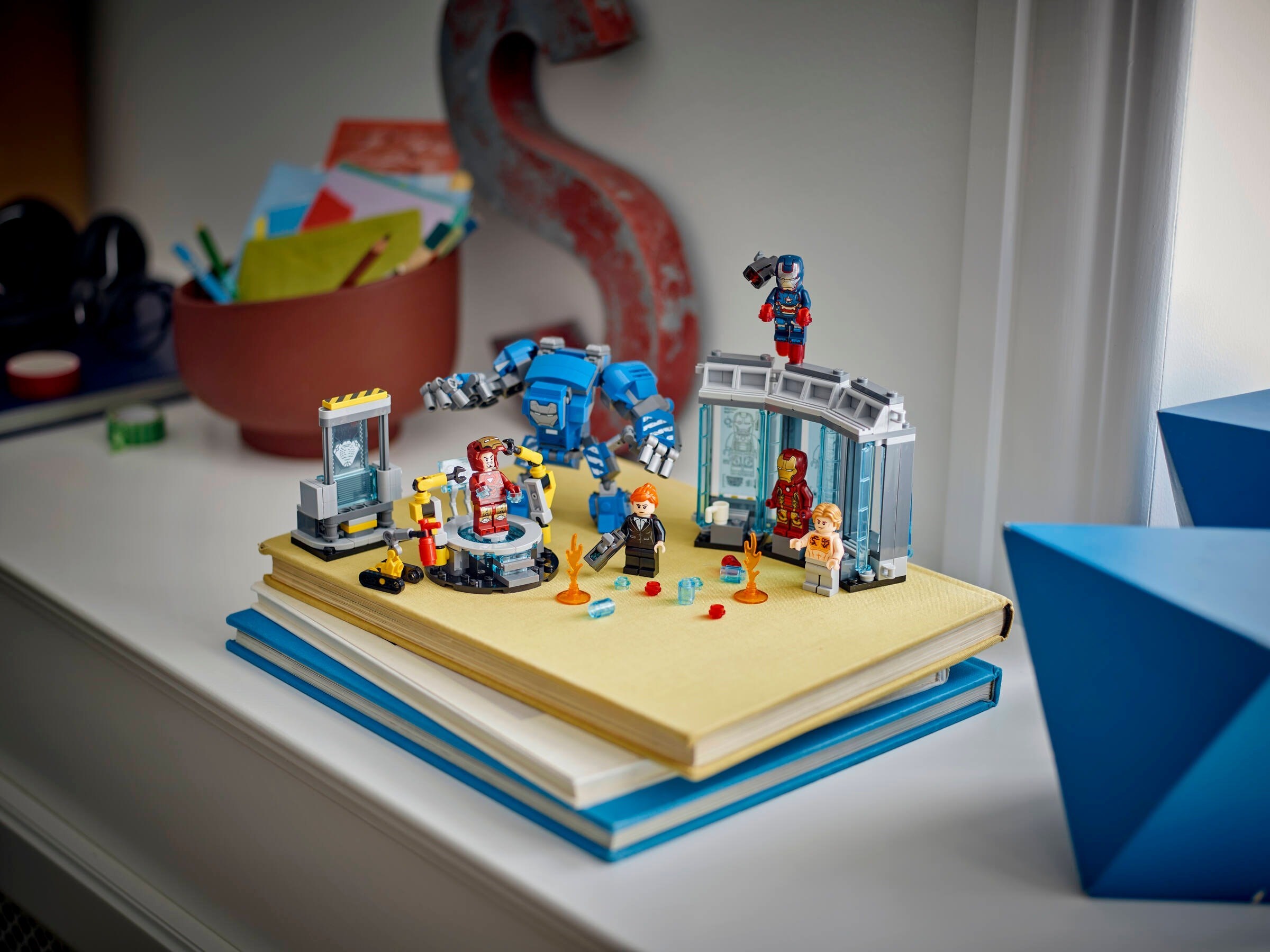 Armory on bookshelf