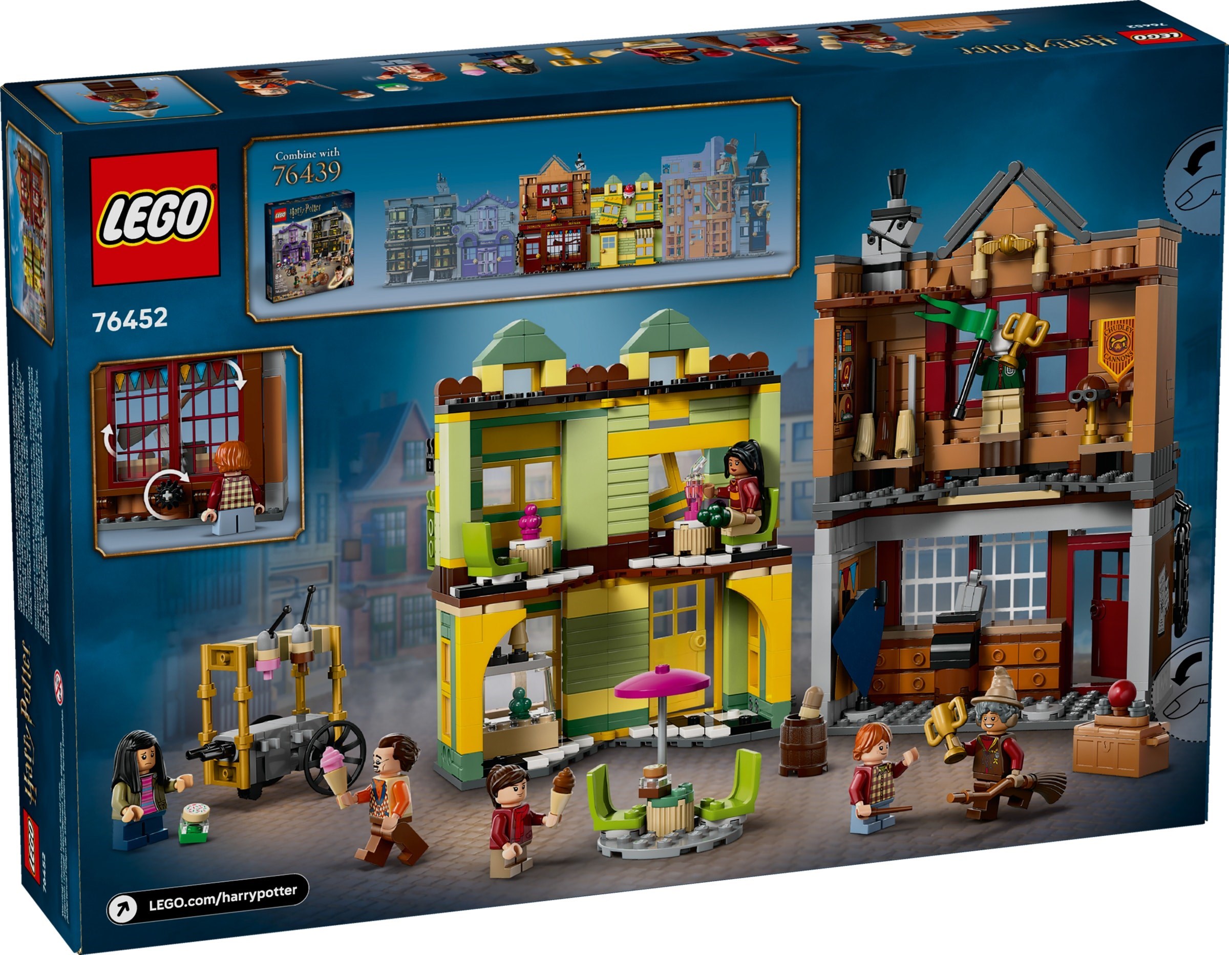 Box back showing features and minifigures