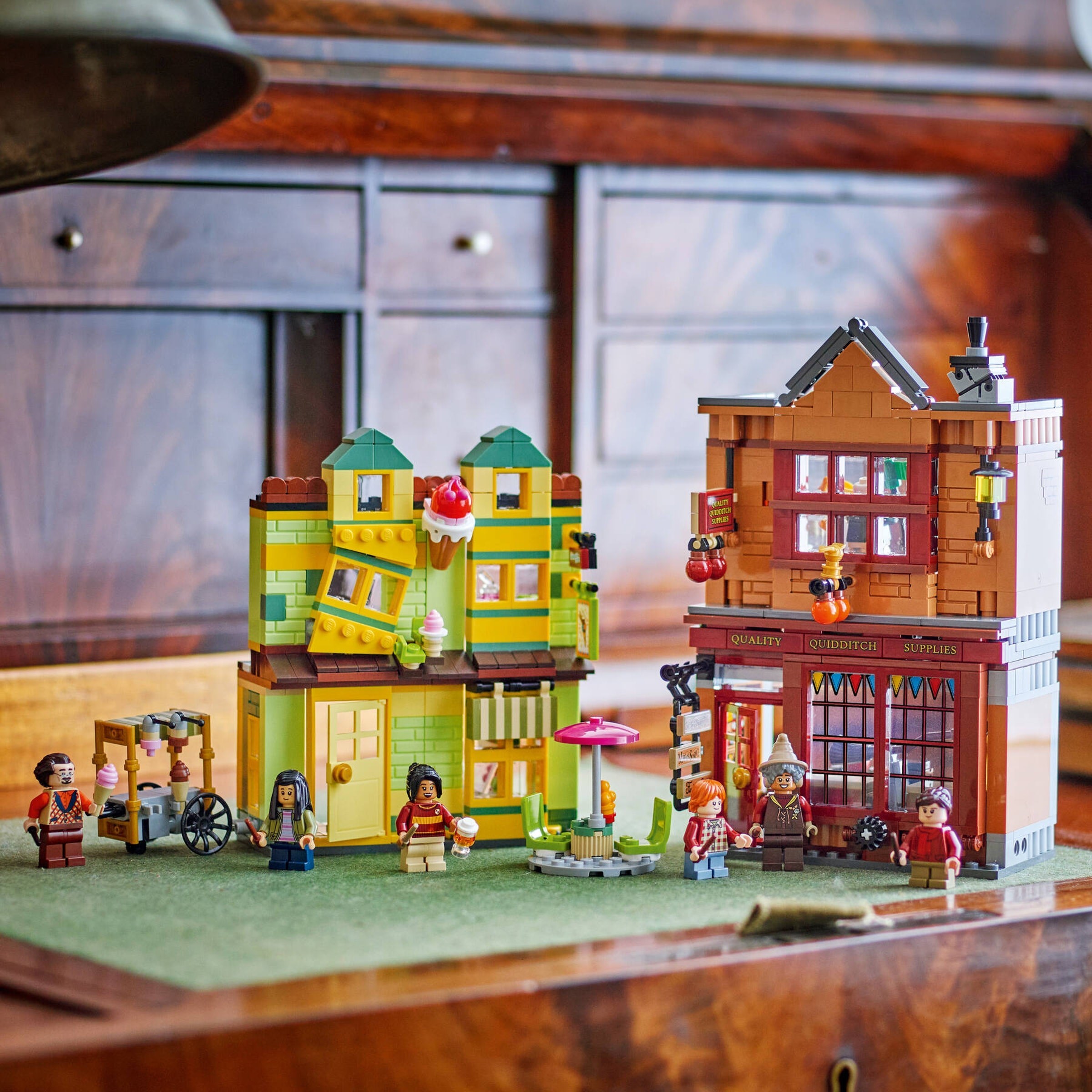 Shops displayed on shelf